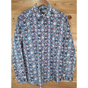Robert Graham Geometric Multicolor Long Sleeve Button Shirt Men XL